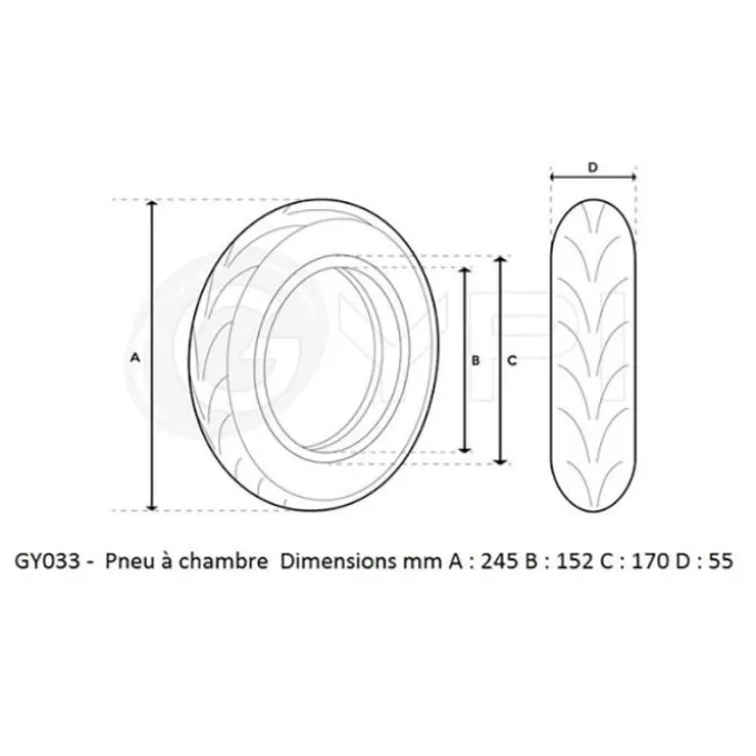 Pneu GYPI 10" *2.125 renforcé