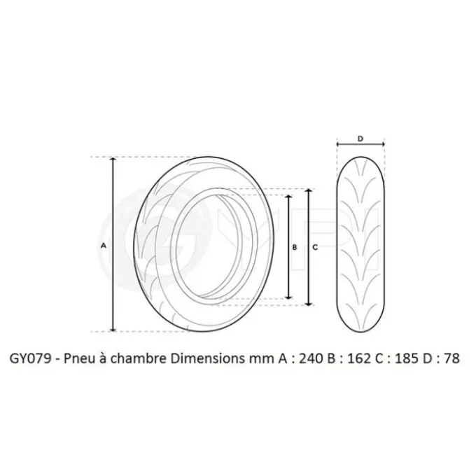 Pneu GYPI 10"*2,75-6,5 tubeless Off Road