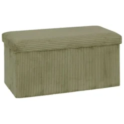 Pouf double 76x38x38cm velours vert