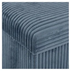 Pouf pliable 38Xx38cm velours bleu