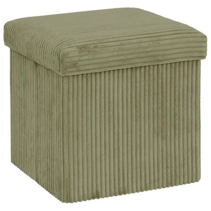 Pouf pliable 38x38x38 cm velours vert