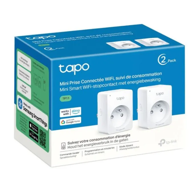 Prise connectée x2 Wifi TAPO P11 avec compteur de consommation
