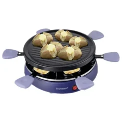 Raclette TECHWOOD 6 personnes - poelons avec manche violet