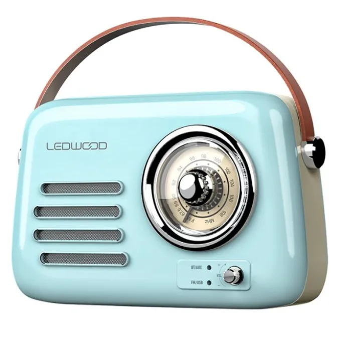 Radio LEDWOOD ALMA Vintage Bleue