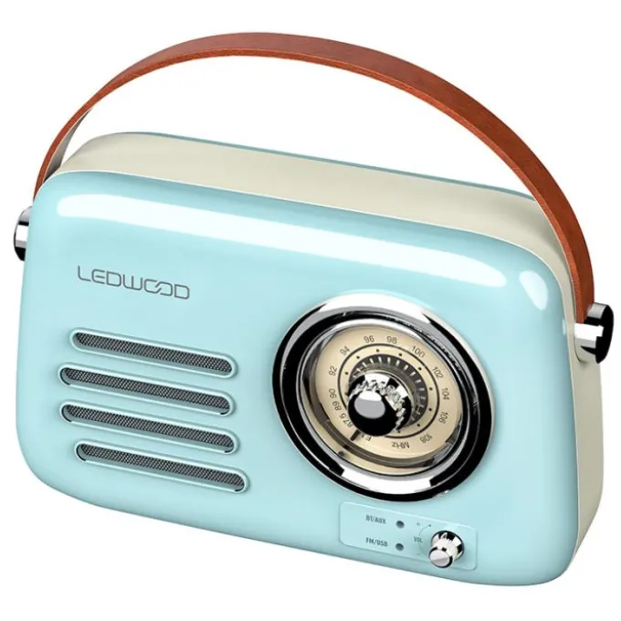Radio LEDWOOD ALMA Vintage Bleue