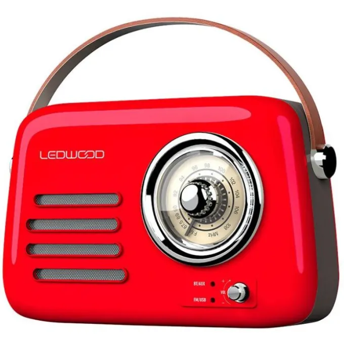 Radio LEDWOOD ALMA Vintage Rouge