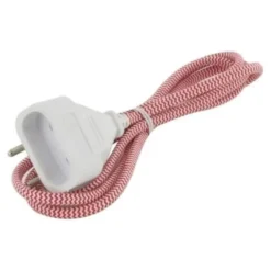 Rallonge CHACON 6A 1.5m textile Rouge et blanche
