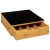 Rangement dosettes tiroir bambou/noir