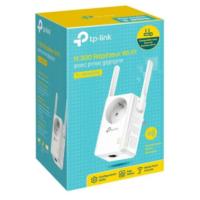 Répéteur TP LINK N300 Prise gigogne + antenne