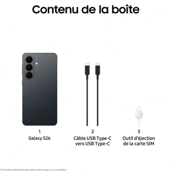 Smartphone SAMSUNG Galaxy S26 Noir 256Go