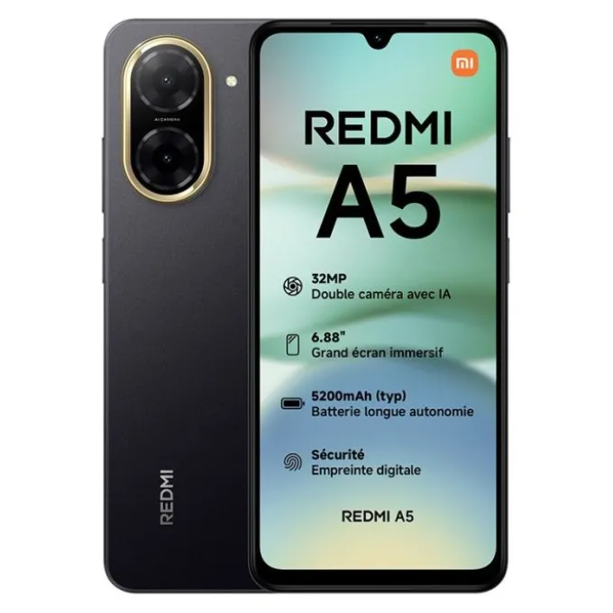 Smartphone XIAOMI Redmi A5 64Go Noir