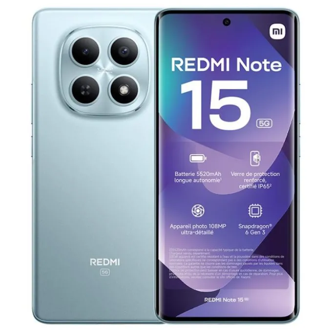 Smartphone XIAOMI Redmi Note 15 5G 256Go Bleu