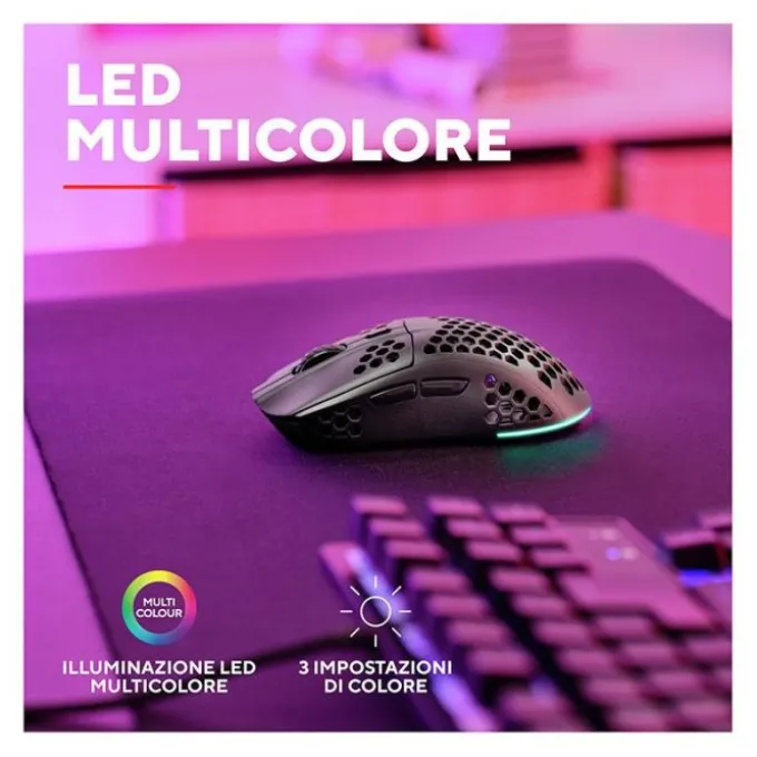 Souris gaming TRUST HELOX sans fil Noir 4800Dpi ultra légère