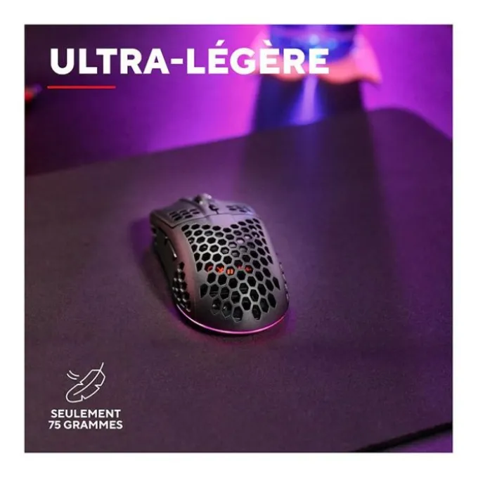 Souris gaming TRUST HELOX sans fil Noir 4800Dpi ultra légère