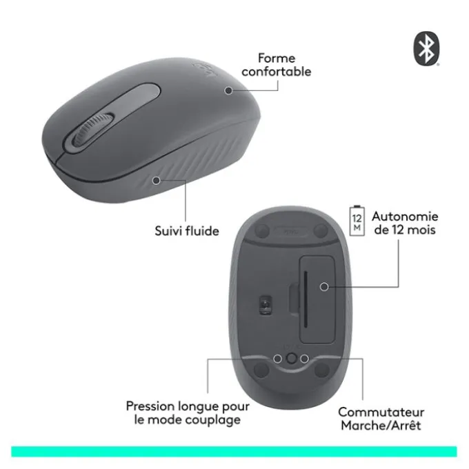 Souris sans fil LOGITECH M196 Graphite bluetooth