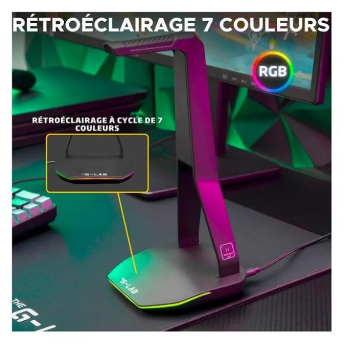 Support de casque gamer universel The G-LAB K-STAND HYDROGEN