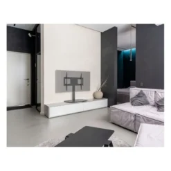 Support pied EDENWOOD TV de 81 à 165 cm MDF noir