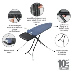 Table à repasser BRABANTIA 124x45 cm