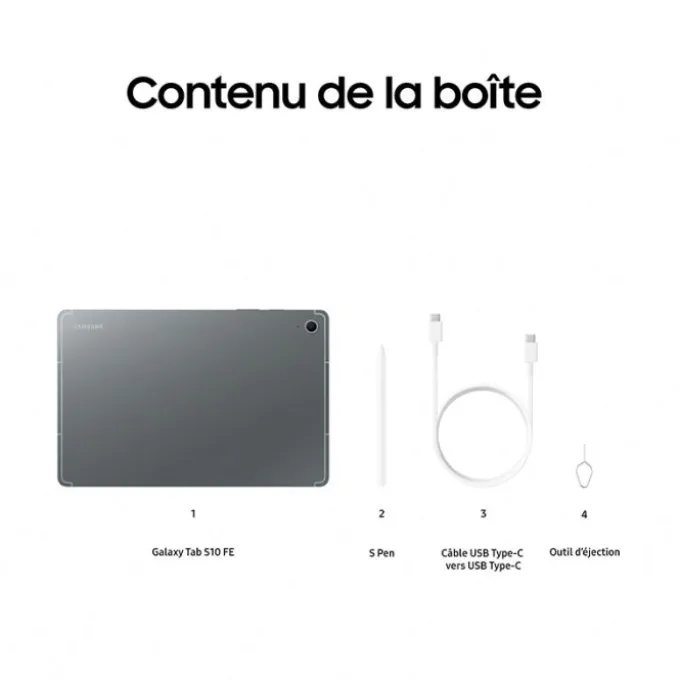 Tablette 10,"' SAMSUNG Galaxy Tab S10FE 128Go Anthracite + S pen