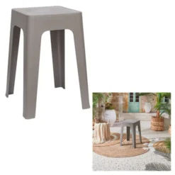 Tabouret monobloc empilable gris