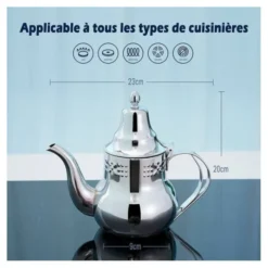 Théière inox 1.2L tous feux