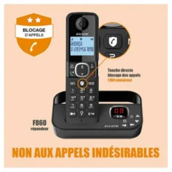 Téléphone duo avec répondeur ALCATEL F860 Voice noir