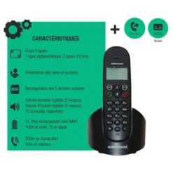 Téléphone solo avec répondeur EDENWOOD TSR 1 Noir