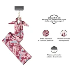 Tour ce cou pour smartphone FORCE POWER Bandana Bordeaux