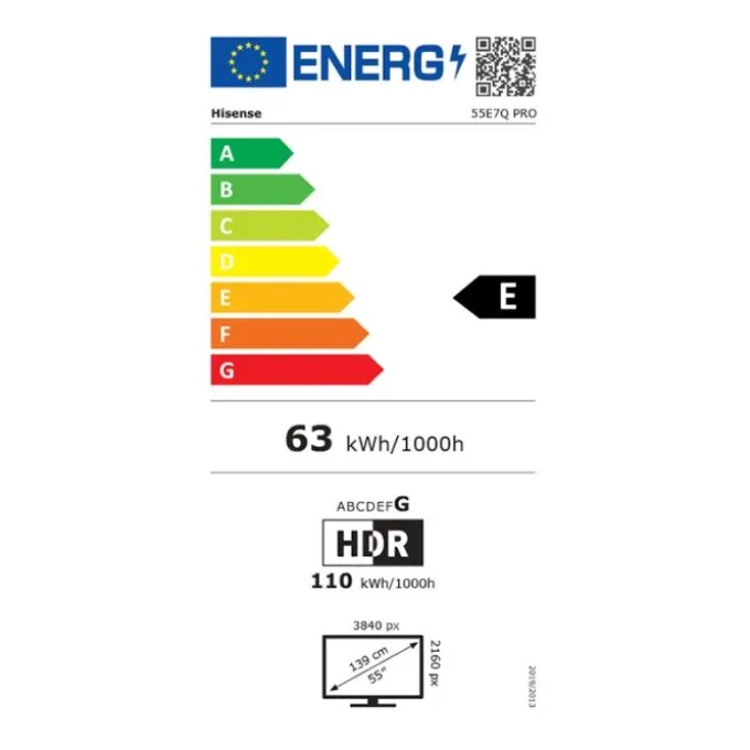 TV QLED 55" HISENSE 55E7Q PRO