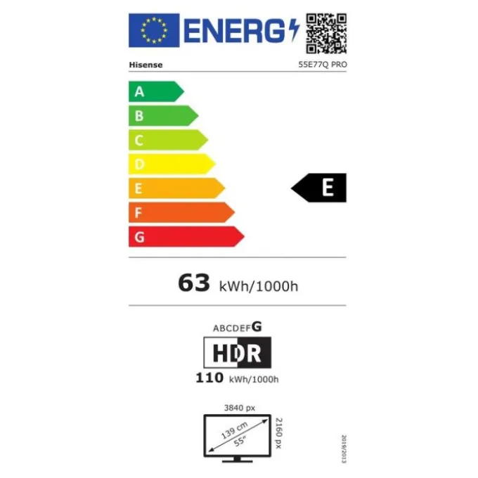 TV QLED 55" HISENSE 55E71Q PRO 144Hz