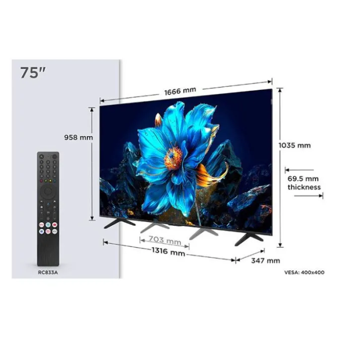 TV QLED 75" TCL 75QLED780K