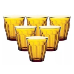 6 verres DURALEX Picardie vermeil 31cl