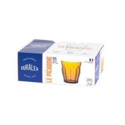 6 verres DURALEX Picardie vermeil 31cl