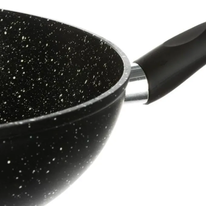 Wok 28cm aluminium forgé effet pierre tous feux dont induction